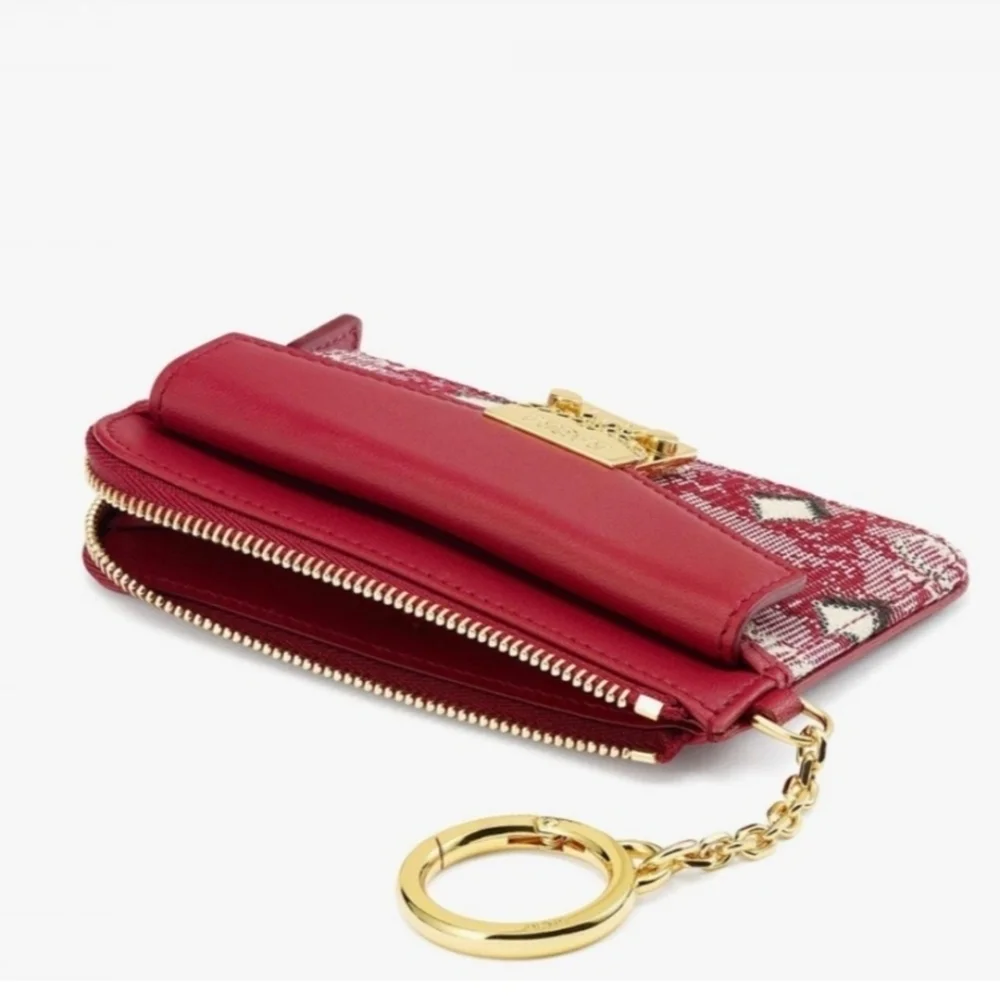 MCM New Jacquard Monogram Zip Card Case